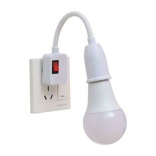 直插式E27螺口灯座节能灯插座式万向灯座开关灯头卧室床头小夜灯