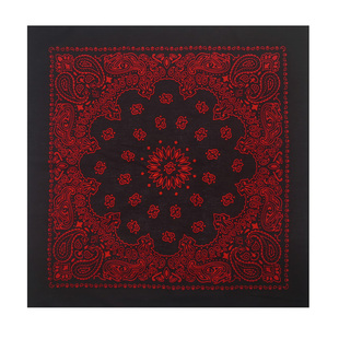 滚烫时光纯棉双面腰果花小方巾男日式复古头巾嘻哈hiphop机车领巾