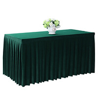 定制纯色会议桌布会议室办公桌绒布长方形桌套签到台展会活动桌裙