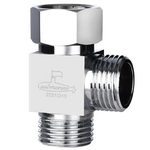 潜水艇一进二出角阀活接三通分水阀全铜一分二分水器开关双头出水