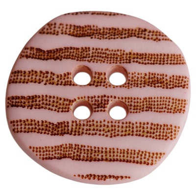 浅杏粉底棕色波点条纹装饰纽扣