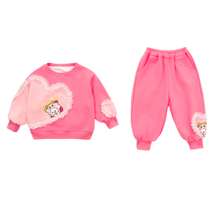 女童春秋卫衣套装2026新款女宝宝洋气时髦运动装儿童春装两件套