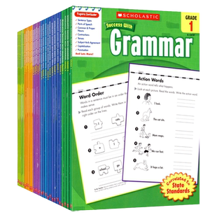 美国学乐成功系列Scholastic Success With Reading Comprehension Grammar Writing Math 全彩版 数学 英语阅读语法写作 英文原版