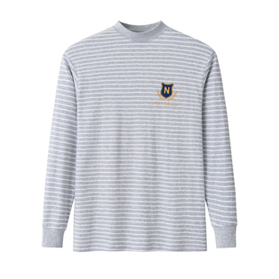 青少年单件保暖上衣纯棉薄款大童秋衣男初高中学生棉毛衫全棉线衣