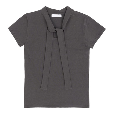 eihey诶嘿小众个性设计夏季新款绑带领口镂空设计感弹力显瘦短袖