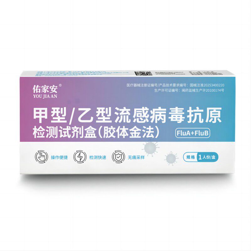 佑家安甲乙流感H3N2病毒甲流乙流支原体三合一抗原检测试剂纸幽门