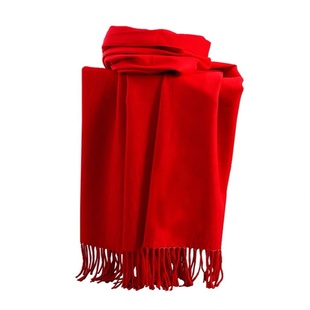 鄂尔多斯市100%羊绒大红围巾秋冬男女加厚羊毛两用披肩刺绣LOGO