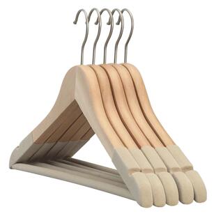实木衣架家用挂衣植绒木质挂衣架衣服架防滑木衣架衣挂无痕衣架子