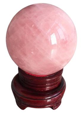 金石昕天然粉水晶球摆件