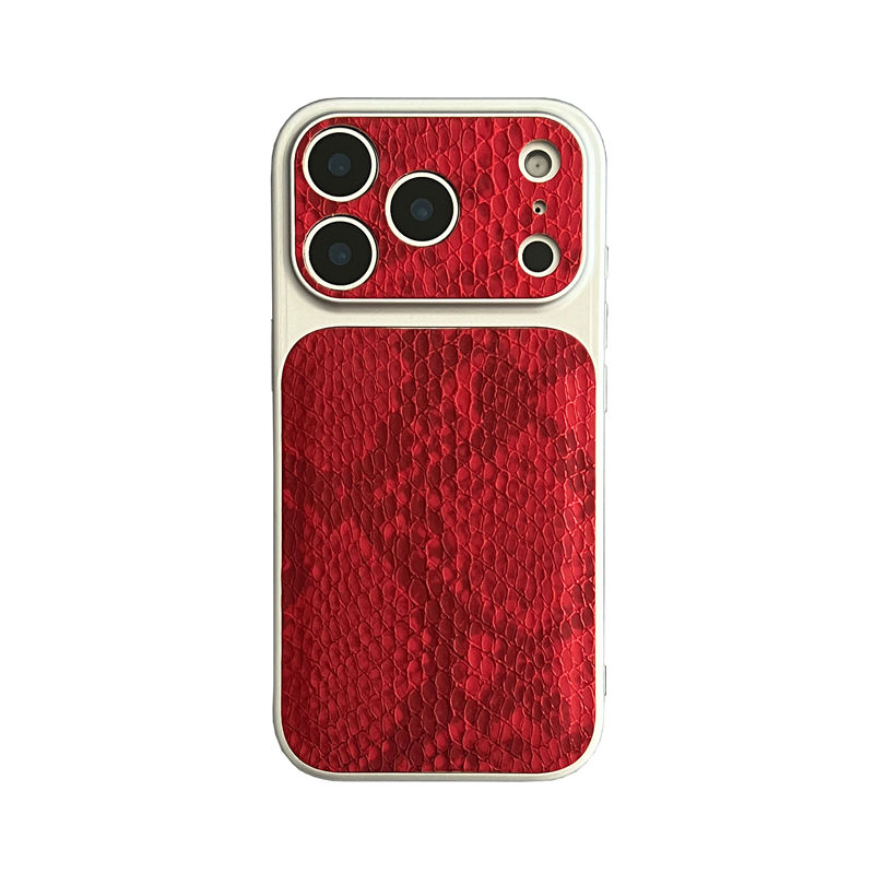 ins超火高级感小众红色蛇纹苹果17手机壳适用iPhone17promax简约复古16pro带挂绳15超好看女新款14全
