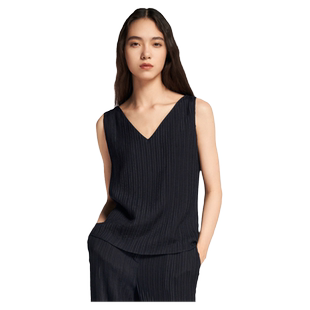 【桑蚕丝】Laurel劳芮新款压褶真丝两面穿背心女LWL353B00400