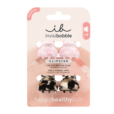 德国invisibobble轻奢时尚印花小发夹抓夹小号公主夹鲨鱼夹女4入