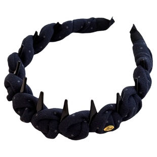 韩系波点缠绕带齿发箍女高颅顶日常外戴防滑发卡头饰秋冬气质发饰