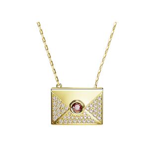 【自营】Swarovski/施华洛世奇Letra系列信封情书项链送女友金色