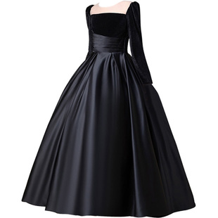 高端秋冬新款乐团演出少女童公主裙音乐会钢琴大小提琴演奏晚礼服