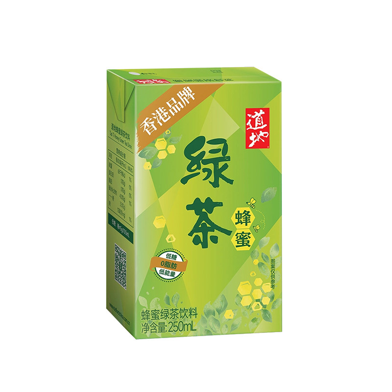 香港道地蜂蜜绿茶茶饮料纯茶冲泡茶250ml盒装整箱囤货低糖茶饮料