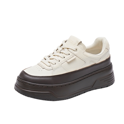 思加图新款欧包鞋板鞋厚底增高休闲鞋松糕鞋女鞋EUW11CM4