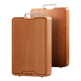 双枪乌檀木菜板防霉抗菌家用实木砧板双面切菜板案板擀面水果粘板