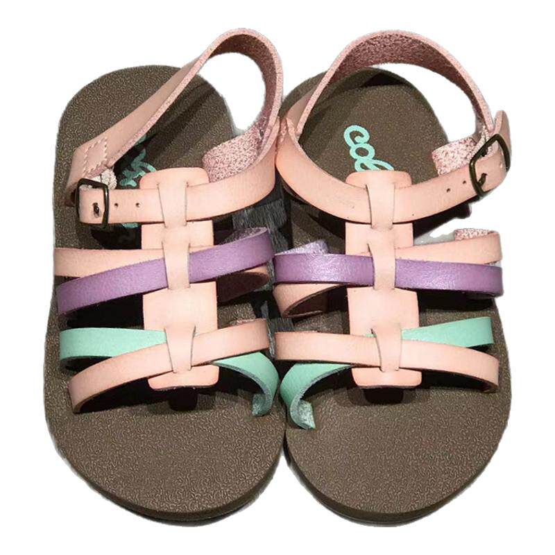 现货cobian 2025新款夏季女童平跟 耐磨凉鞋休闲舒适透百搭