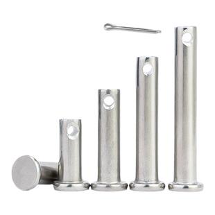 304不锈钢销轴GB882平头带孔圆柱销定位销插销钉MM12M14M16M18M20