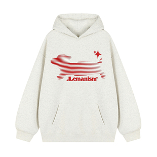 lemanism美式潮牌幻影小狗连帽卫衣男2025春秋季新款情侣款上衣女