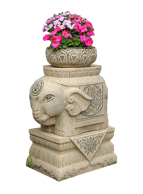 树脂祈福新中式门墩大象