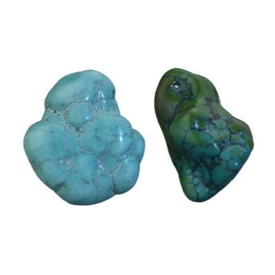 原矿天然绿松石高瓷原石吊坠diy