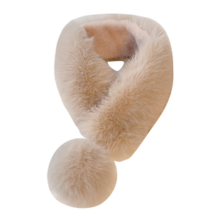 甜美米兰狐狸双面围巾女士冬毛毛保暖单球磁扣毛领小围脖护颈毛绒