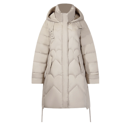 伊纳芙通勤连帽羽绒服冬季女款