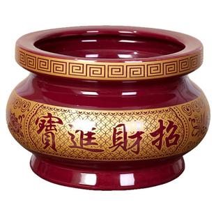 朱红招财陶瓷香炉家用香炉室内招财烧香香炉供佛具插香炉3-18寸