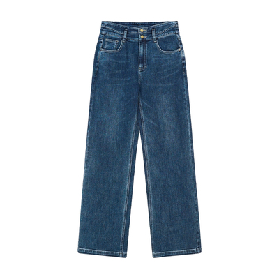 显瘦高腰直筒牛仔裤阔腿裤