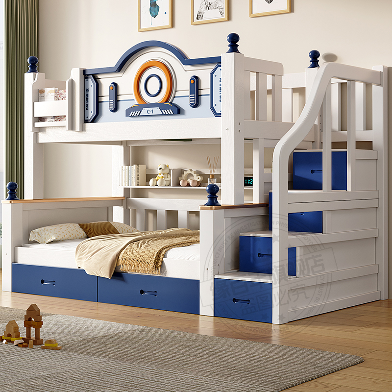 上下铺双层床实木床高低床儿童床上下床多功能子母床大人两层木床