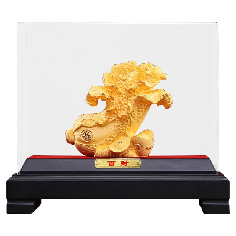 绒沙金白菜摆件招财百财发财客厅酒柜装饰品公司开业乔迁新居礼品