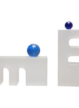 欧式水晶磨砂蓝球摆件样板房