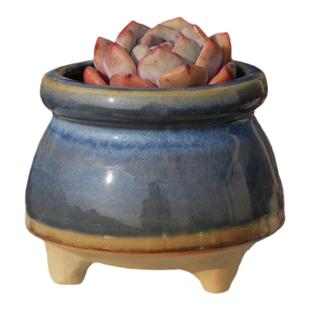 窑变复古流釉粗陶花盆奶罐粗陶盆控养小老桩透气拇指盆新品特价