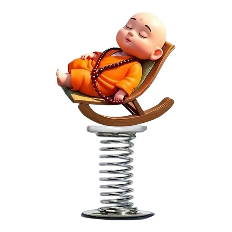 亚克力小和尚摇头车载弹簧摆件