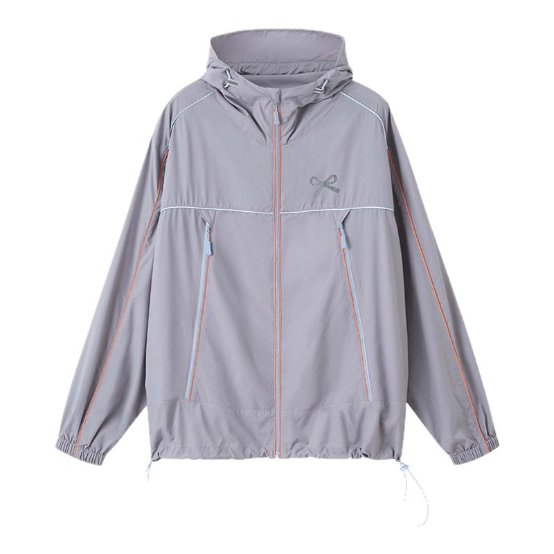 DIDDIMODA舒适透气撞色蝴蝶结休闲夹克连帽防晒外套轻量化户外服