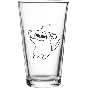 小猫也爱喝酒 原创加厚玻璃啤酒杯氛围感ins酒吧商用杯子饮料水杯