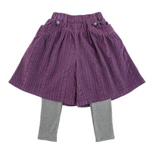 幼悠女童打底裤秋季亲肤假两件裙裤内里磨毛保暖蓄热抗菌女孩裤子
