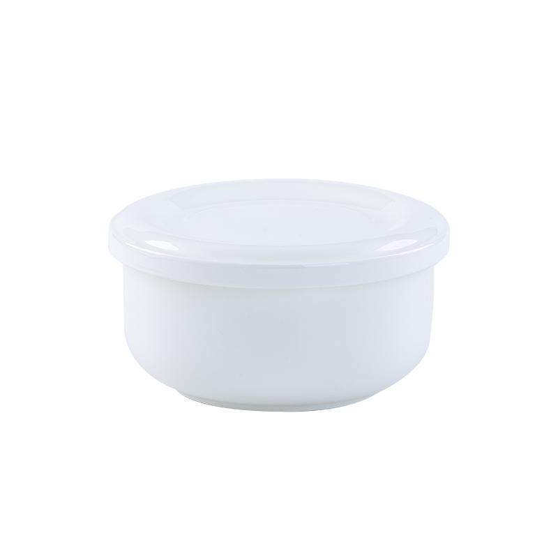 景德镇餐具陶瓷带盖碗纯白骨瓷碗家用保鲜碗中式蒸鸡蛋碗泡面碗
