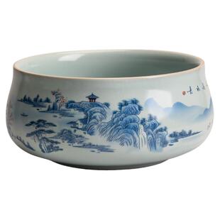 大号官窑茶洗可养开片陶瓷茶道配件大容量茶杯杯洗汝瓷洗杯大碗