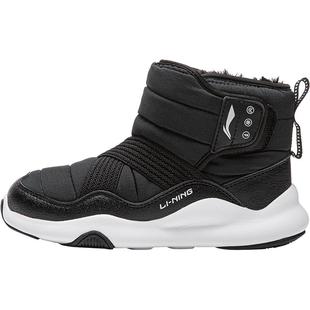 李宁儿童防泼水雪地靴加绒大棉鞋2025新款冬季男童鞋中大童运动鞋