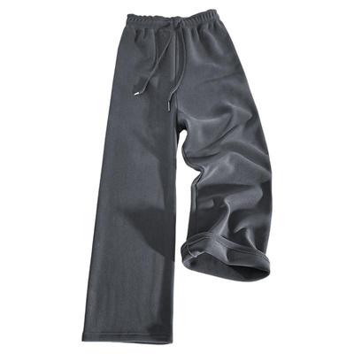 双面摇粒绒裤子女直筒阔腿卫裤