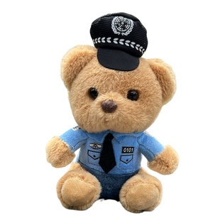 【防盗款】警察小熊电动车装饰品玩偶摩托车公仔电瓶车后视镜摆件