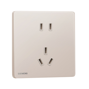 西门子超薄开关插座灵璃玻璃琥珀金无框家用一开五孔二三插暗装86