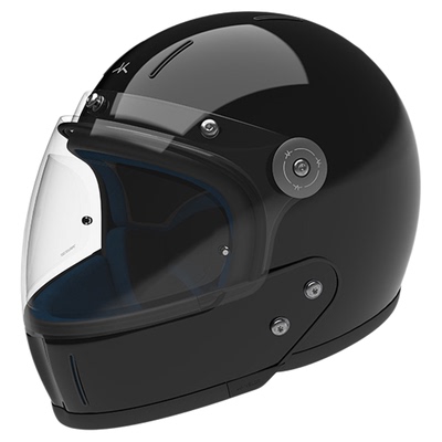 黑色亮光VELDT碳纤维复古头盔