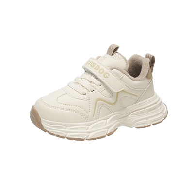 巴布豆儿童鞋子2025新款秋冬季皮面女孩运动鞋休闲加绒保暖男童鞋