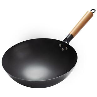 苏美冠铁锅官方炒菜锅章丘老式炒锅家用不粘锅无涂层燃气灶适用