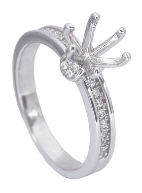 精工闭口莫桑钻戒托空托S925纯银戒指空托1-2克拉日韩轻奢高级感