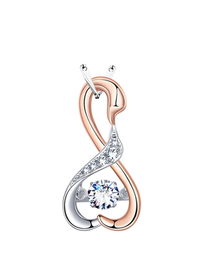 S925纯银项链天鹅锆石吊坠锁骨链